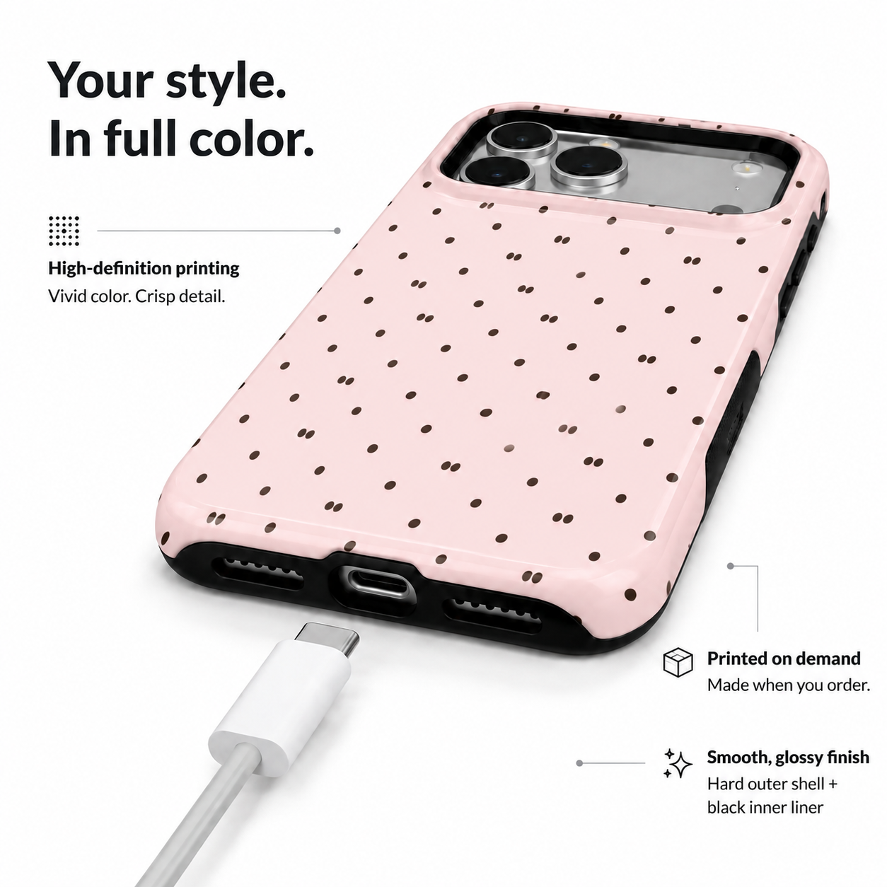 Blush Pebbles | Pink Dot Phone Case