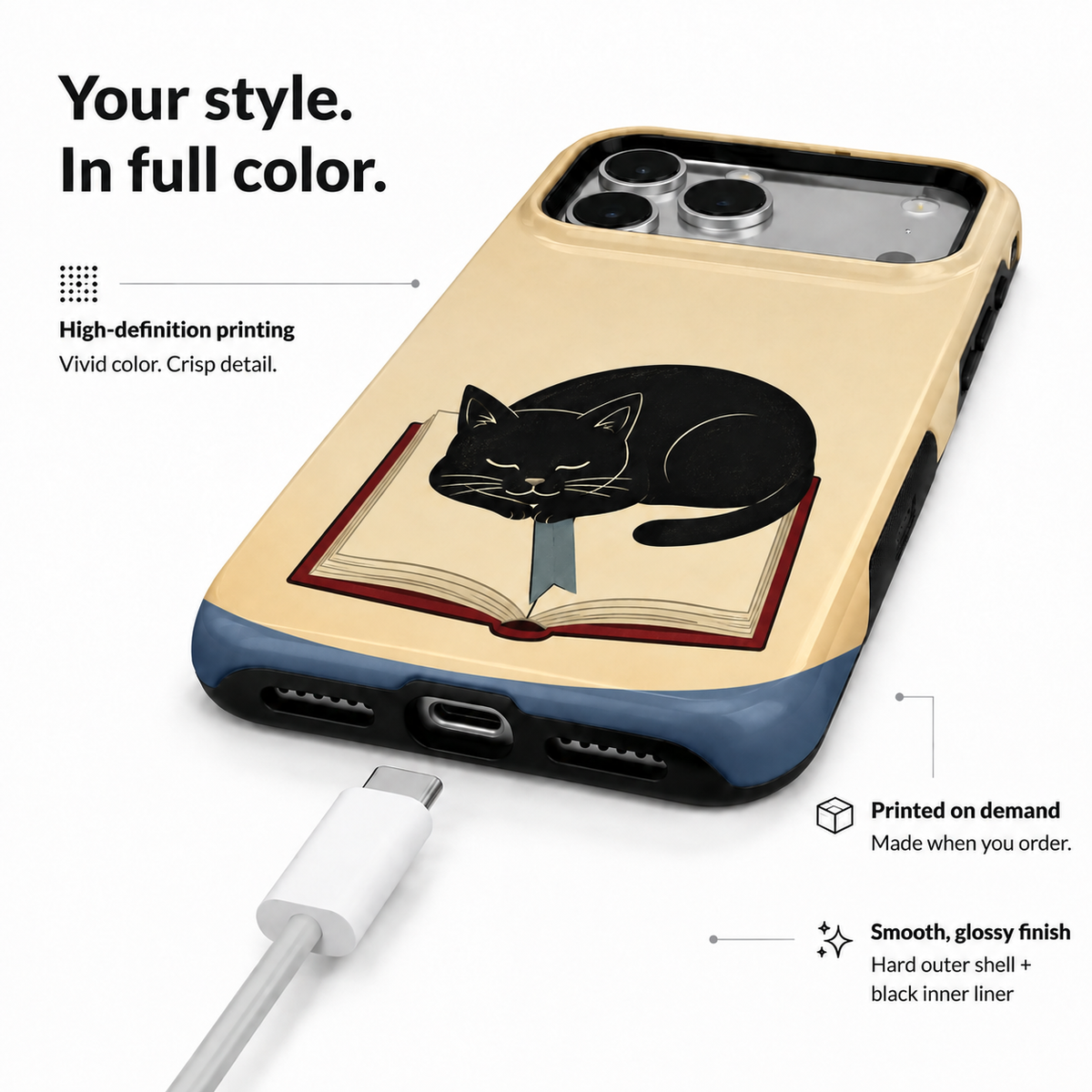 Book Nap | Black Cat Reading Phone Case