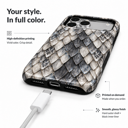 Silver Plume | Layered Scale Phone Case