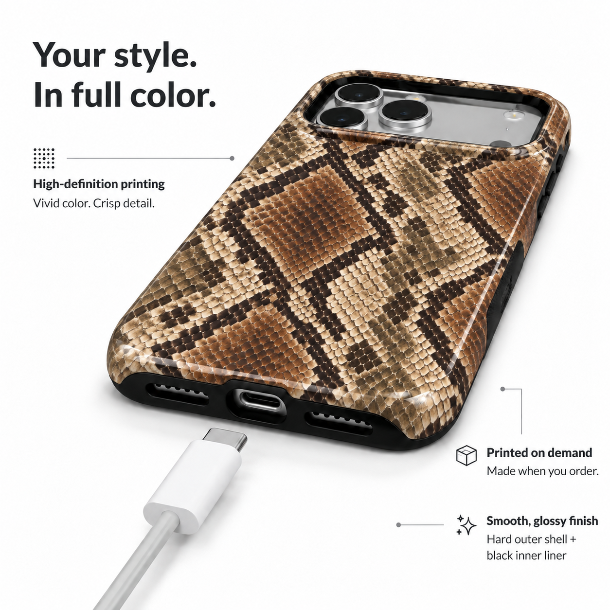 Rust Python | Earth-Tone Snakeskin Phone Case