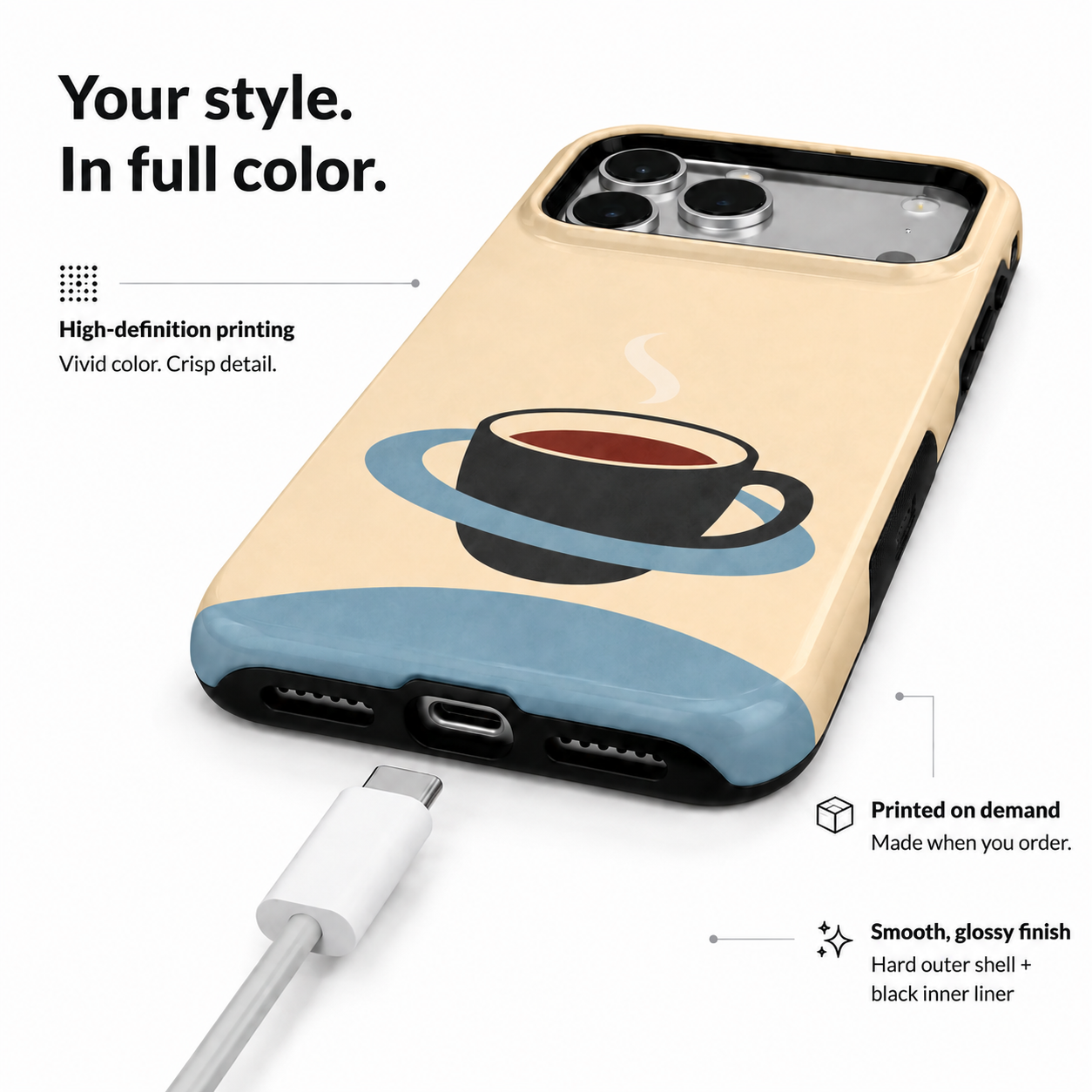 Coffee Orbit | Minimal Coffee Phone Case