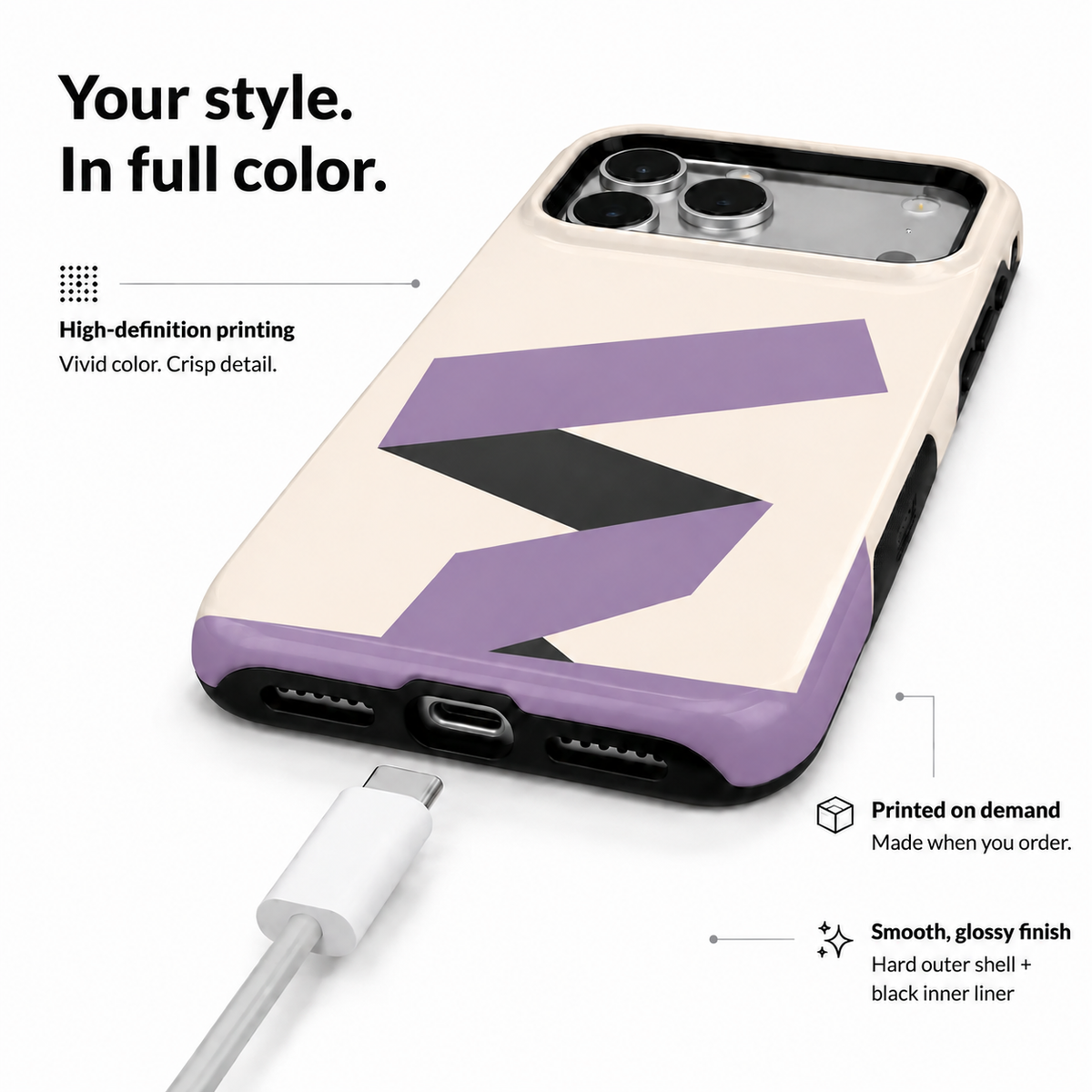 Lavender Fold | Purple Geometric Phone Case