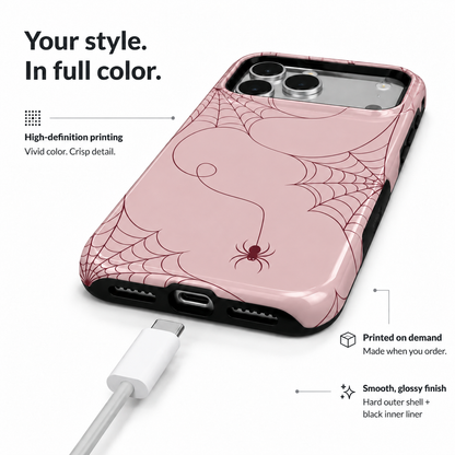 Blush Web | Pink Spiderweb Phone Case