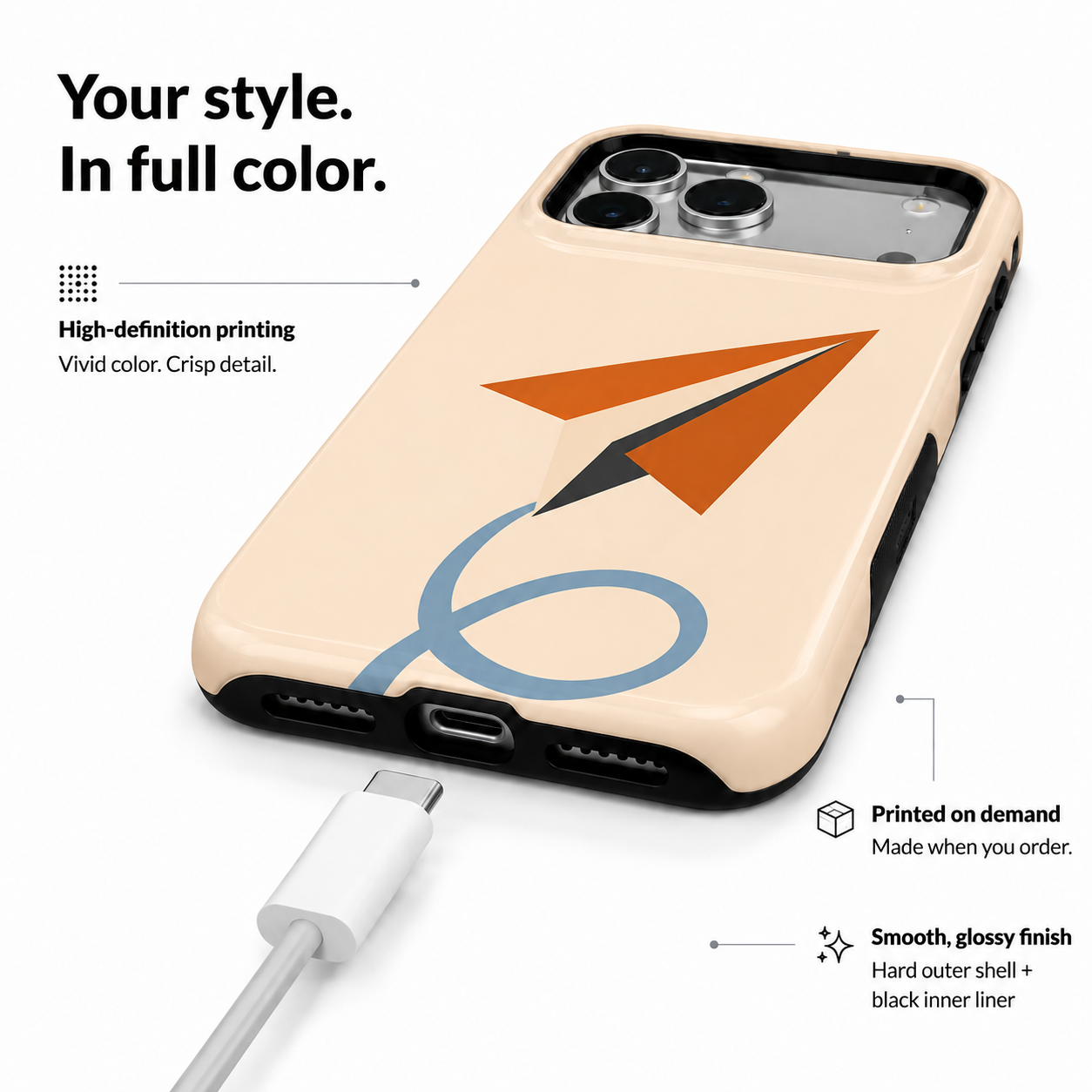 Loop Flight | Paper Airplane Phone Case