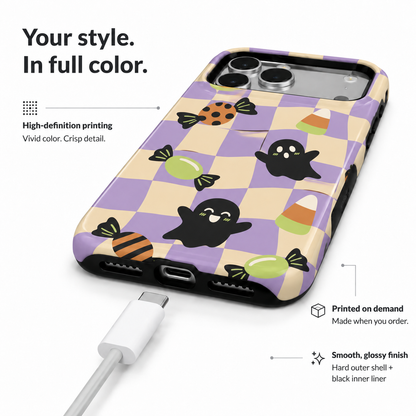 Candy Haunt | Checkerboard Ghost Phone Case