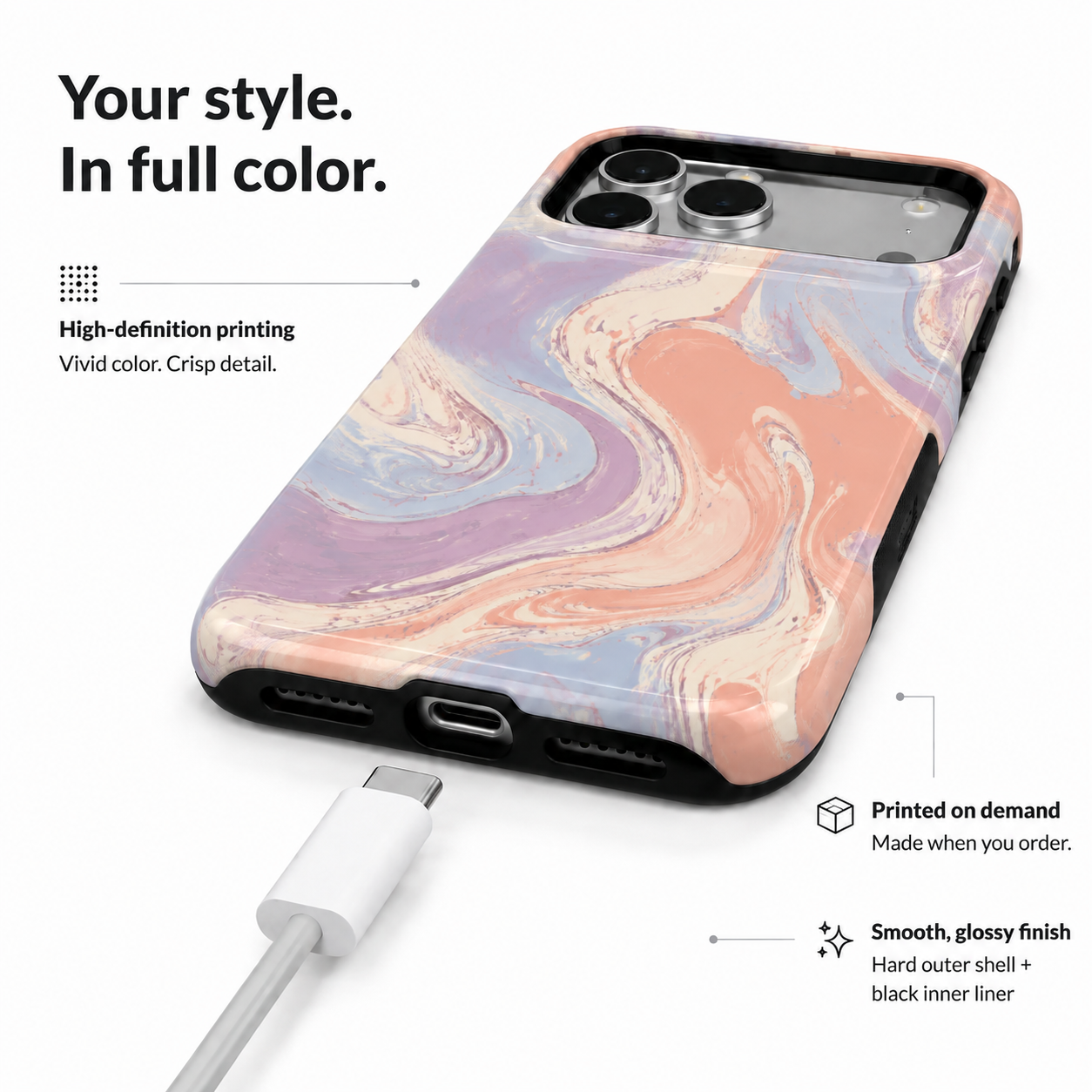 Sorbet Drift | Pastel Marble Phone Case