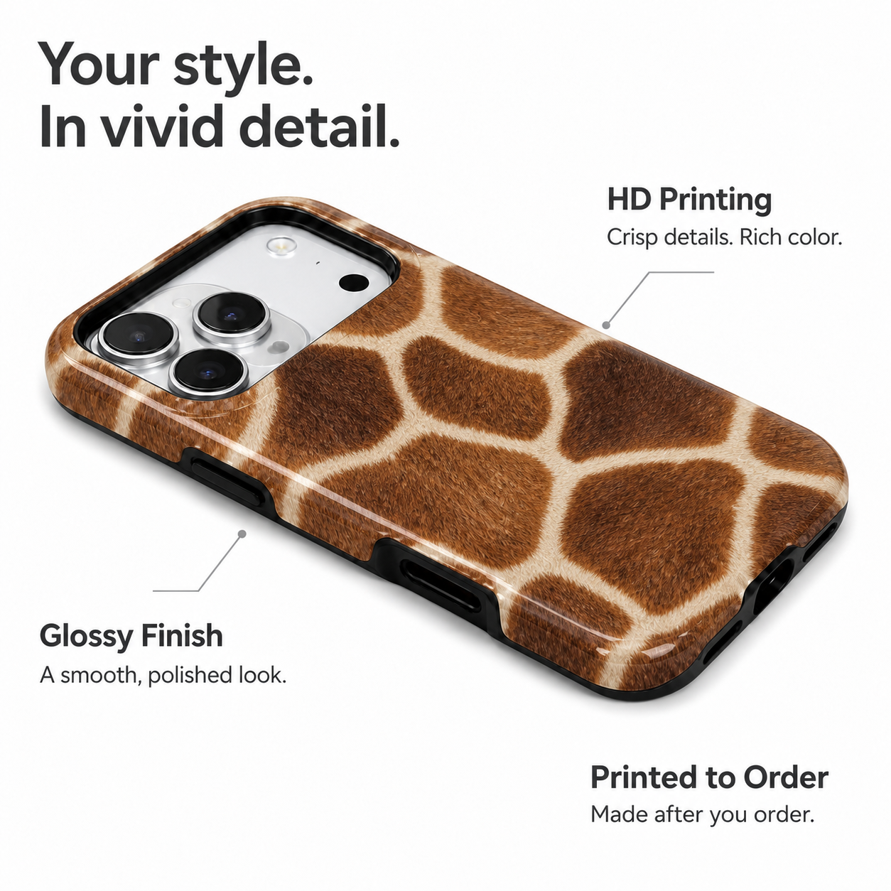 Savanna Grid | Giraffe Print Phone Case