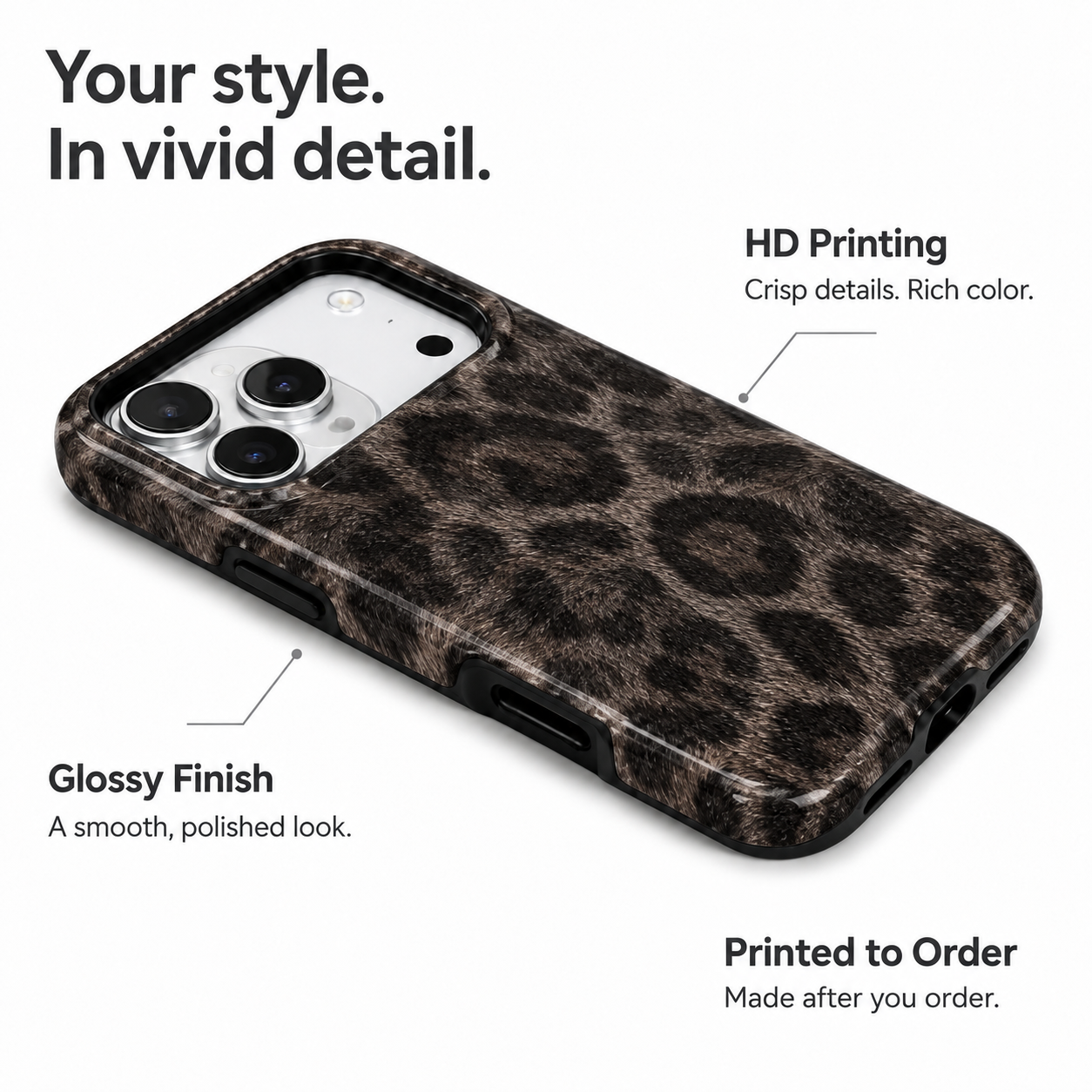 Night Prowl | Dark Leopard Phone Case
