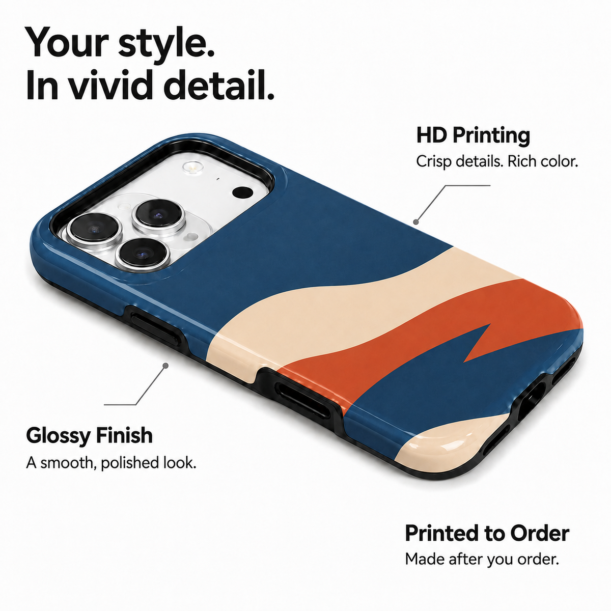 Coastal Current | Blue & Orange Wave Phone Case
