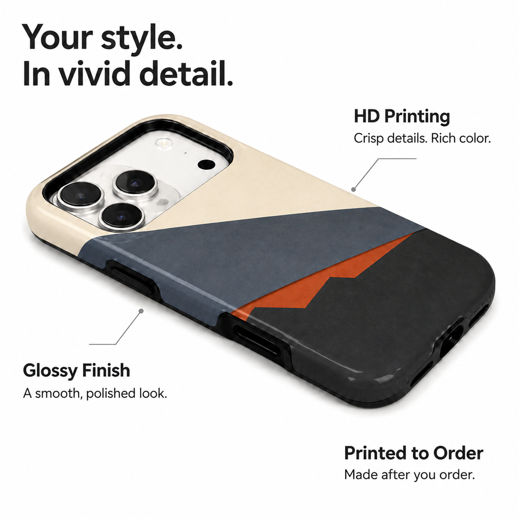 Cut Through | Navy Geometric Phone Case