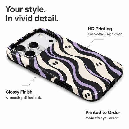 Wavy Spirits | Purple Ghost Phone Case