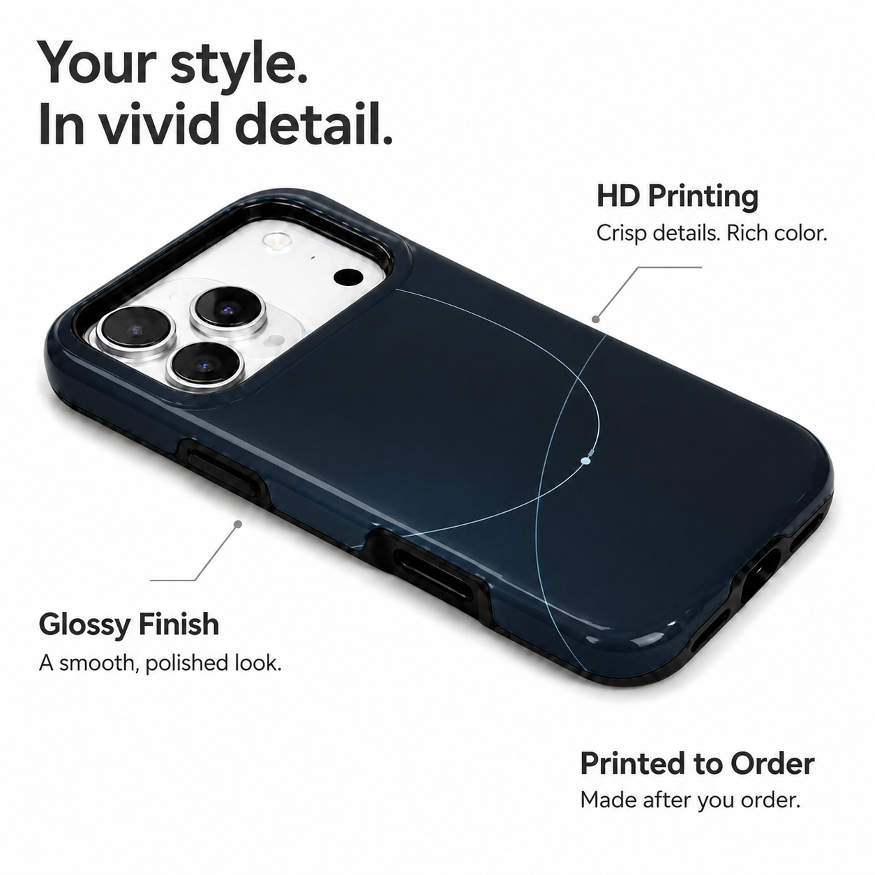 Midnight Orbit | Navy Minimal Line Phone Case