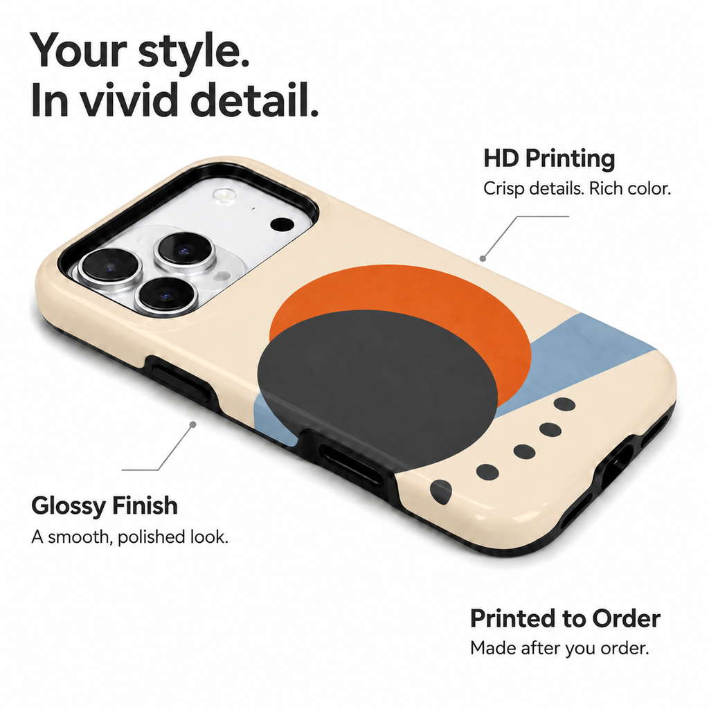 Solar Pair | Orange & Black Abstract Phone Case
