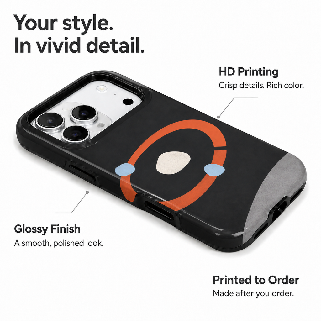 Signal Orbit | Black Abstract Phone Case