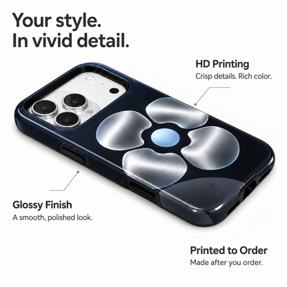Chrome Bloom | Metallic Floral Phone Case