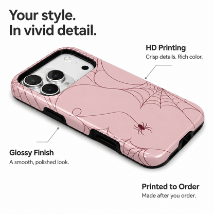 Blush Web | Pink Spiderweb Phone Case