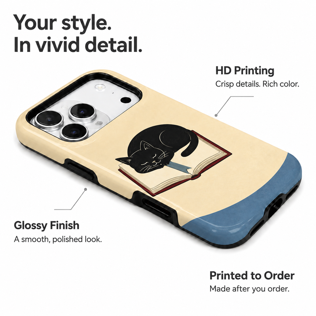 Book Nap | Black Cat Reading Phone Case