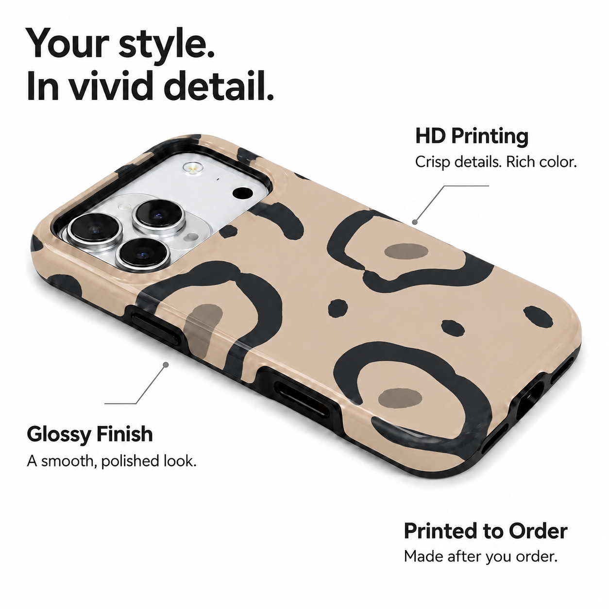 Muse Spots | Neutral Abstract Leopard Phone Case