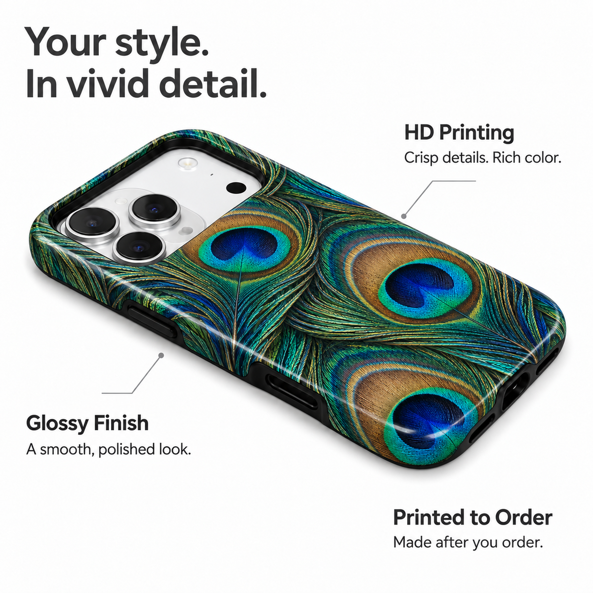 Emerald Eye | Peacock Feather Phone Case