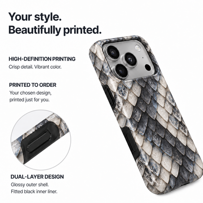 Silver Plume | Layered Scale Phone Case