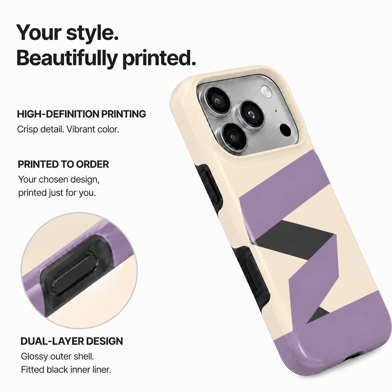 Lavender Fold | Purple Geometric Phone Case