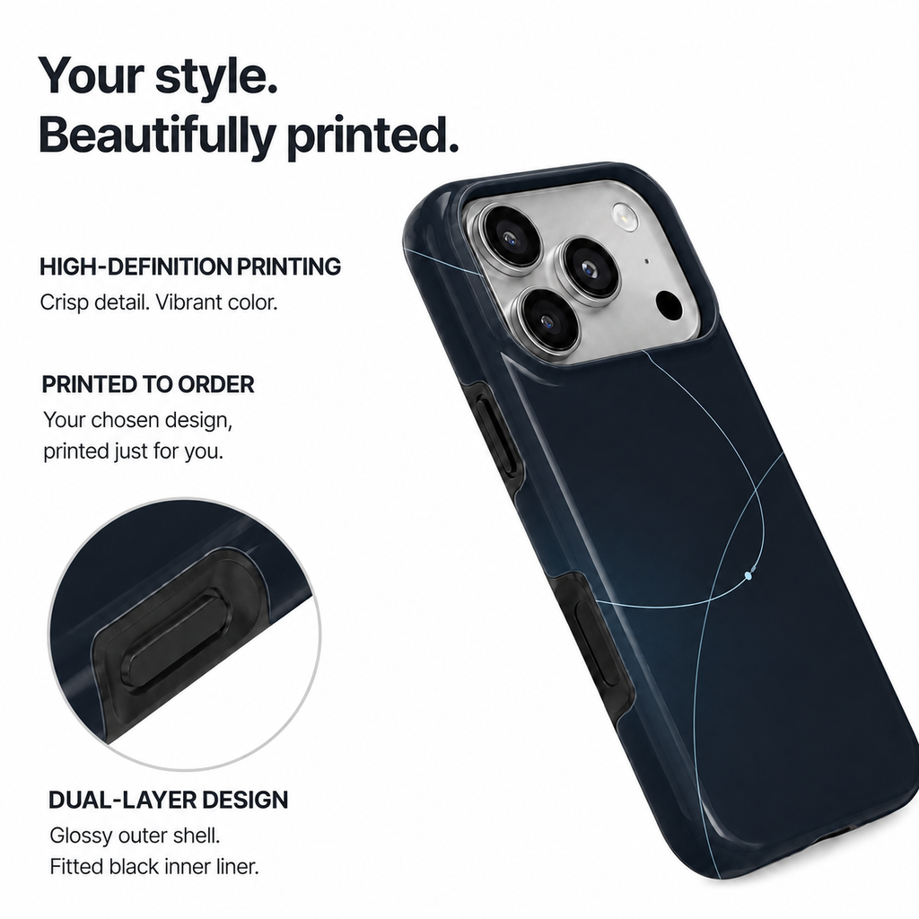 Midnight Orbit | Navy Minimal Line Phone Case