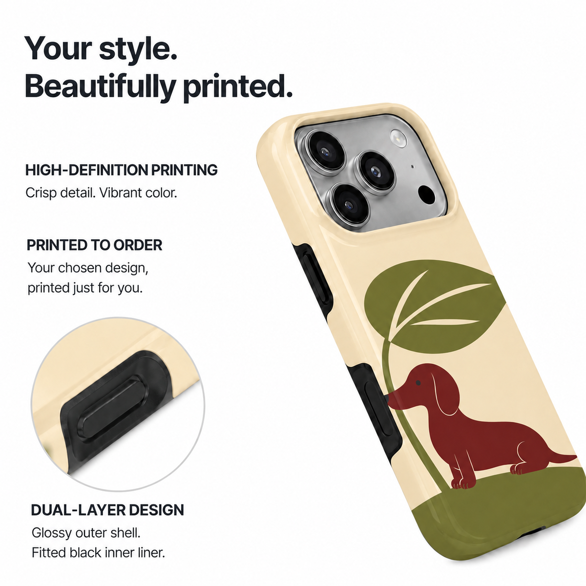 Leafside Pup | Dachshund Phone Case