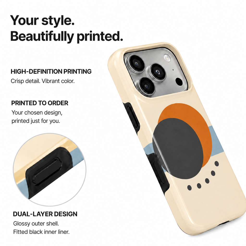Solar Pair | Orange & Black Abstract Phone Case