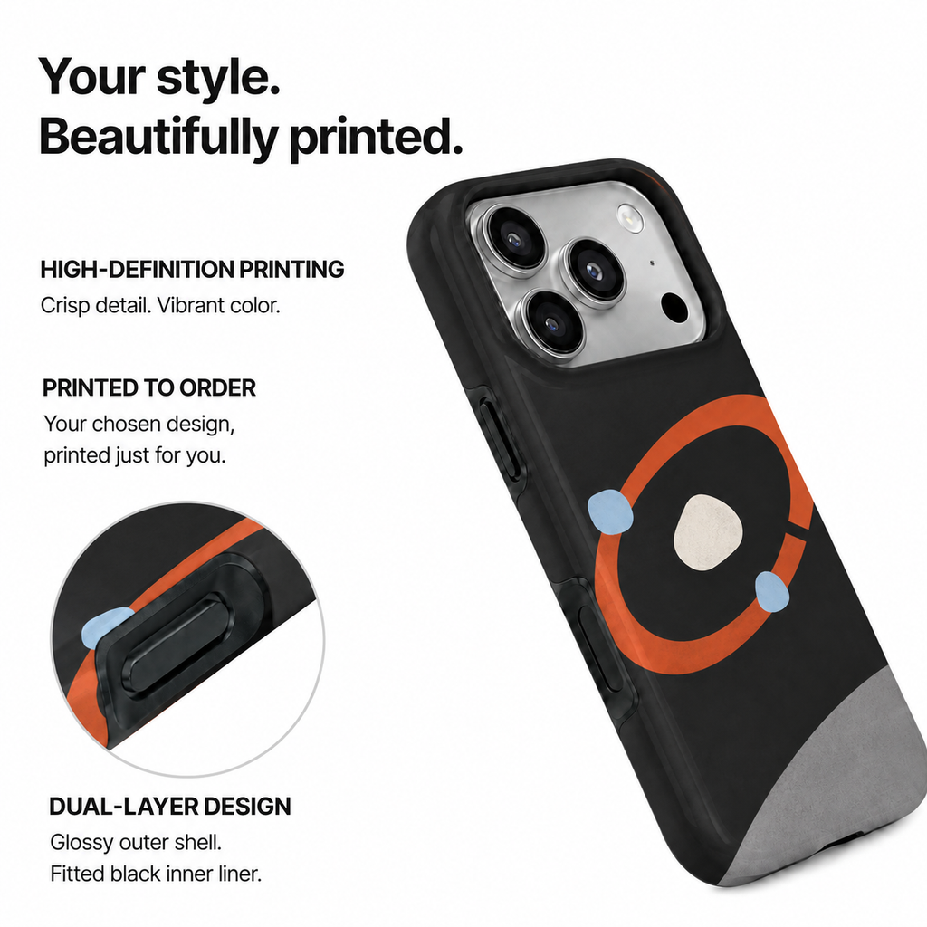 Signal Orbit | Black Abstract Phone Case