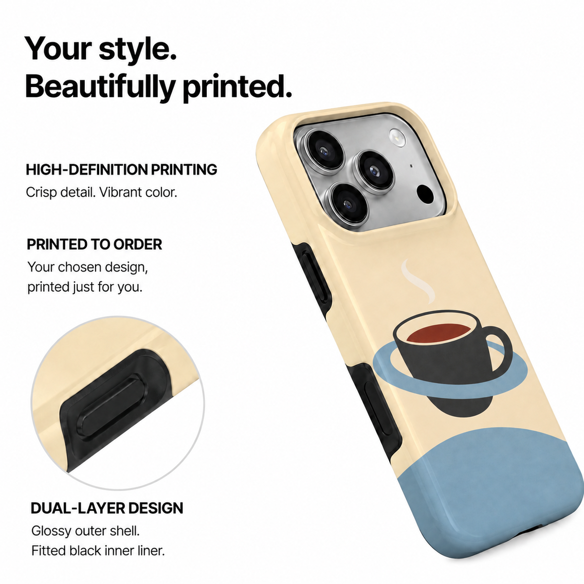 Coffee Orbit | Minimal Coffee Phone Case