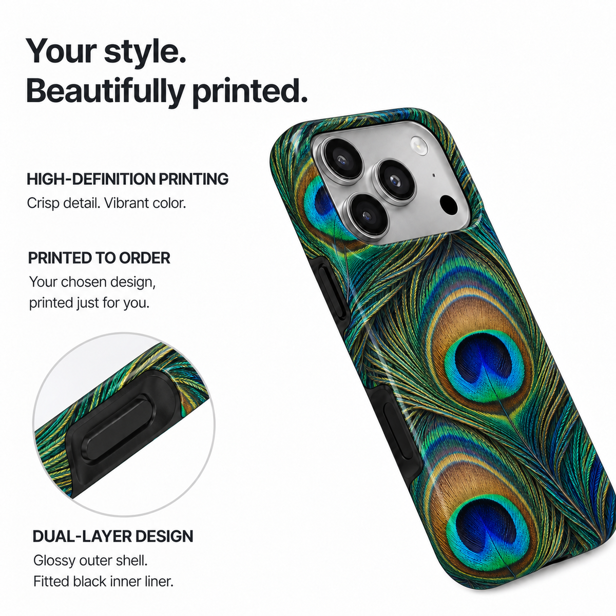 Emerald Eye | Peacock Feather Phone Case