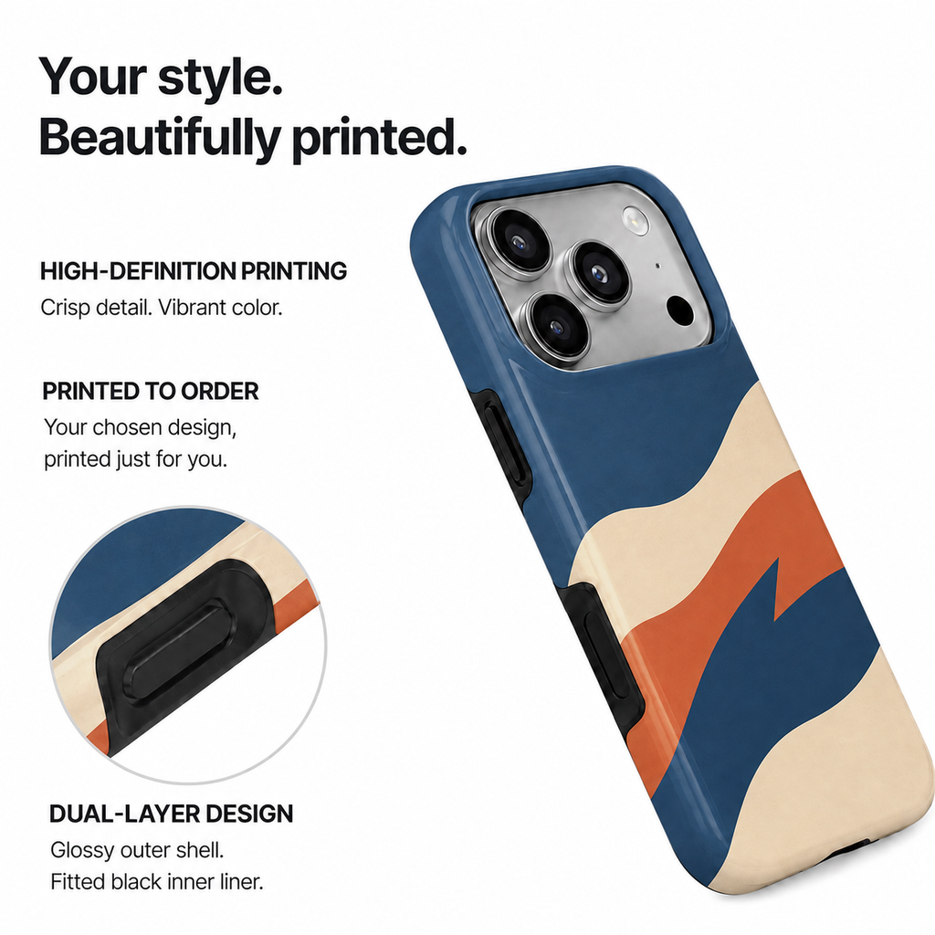 Coastal Current | Blue & Orange Wave Phone Case