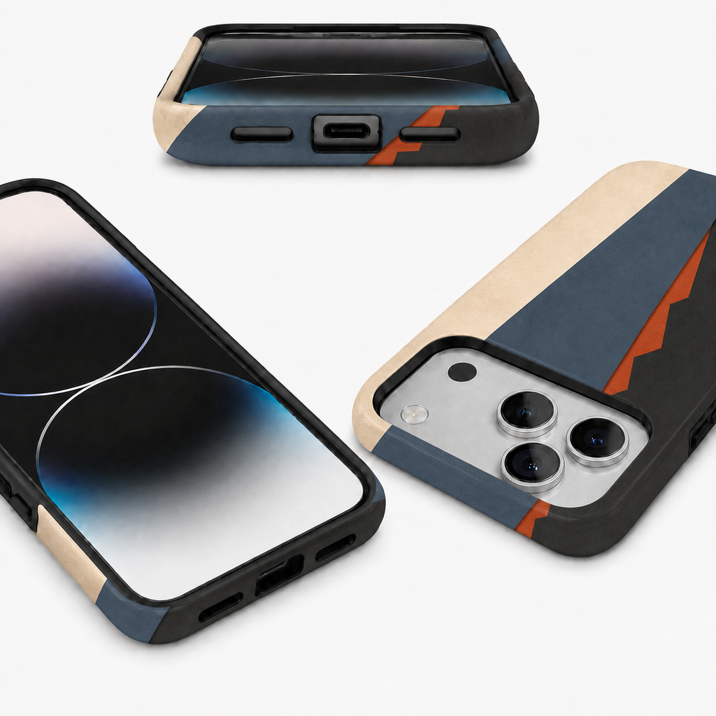 Cut Through | Navy Geometric Phone Case
