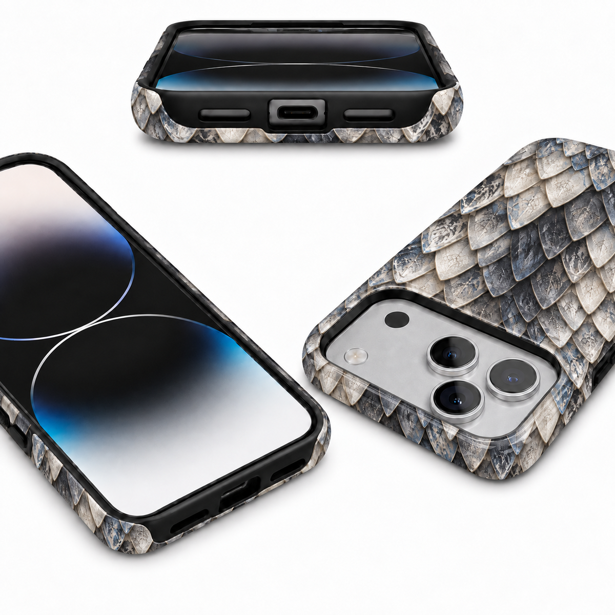 Silver Plume | Layered Scale Phone Case