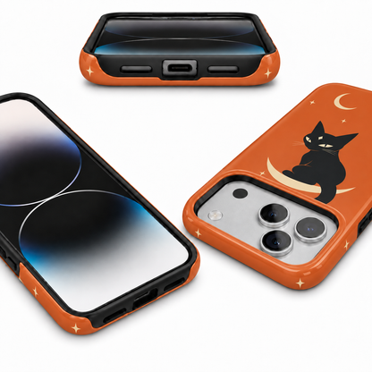 Crescent Cat | Black Cat Halloween Phone Case