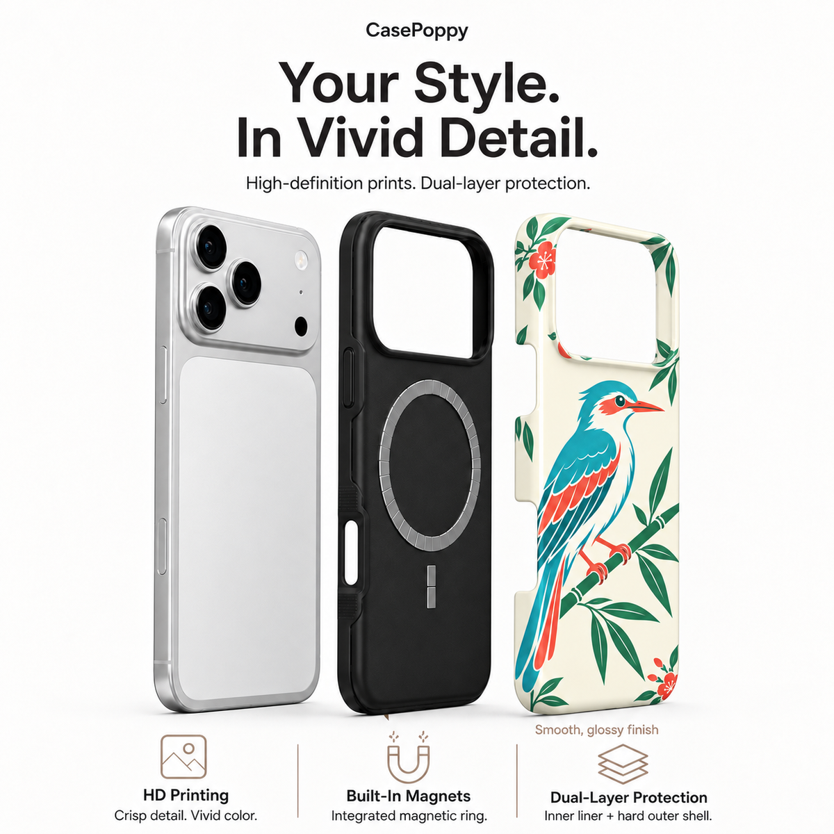 Bamboo Bird | Botanical Mahjong Phone Case — view 4