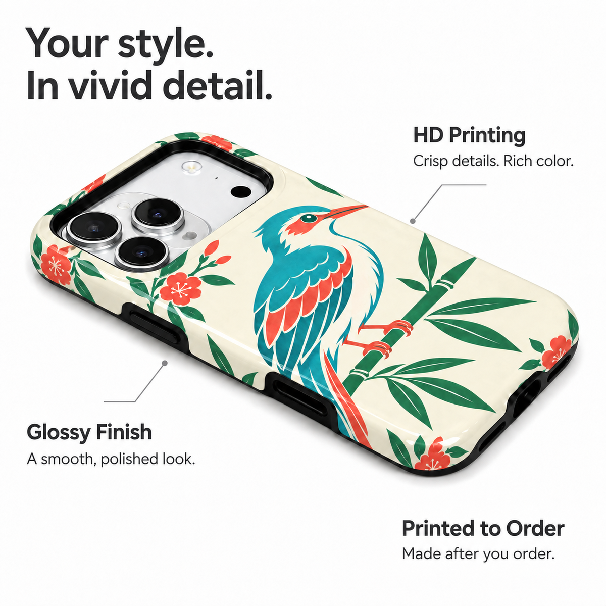 Bamboo Bird | Botanical Mahjong Phone Case — view 7