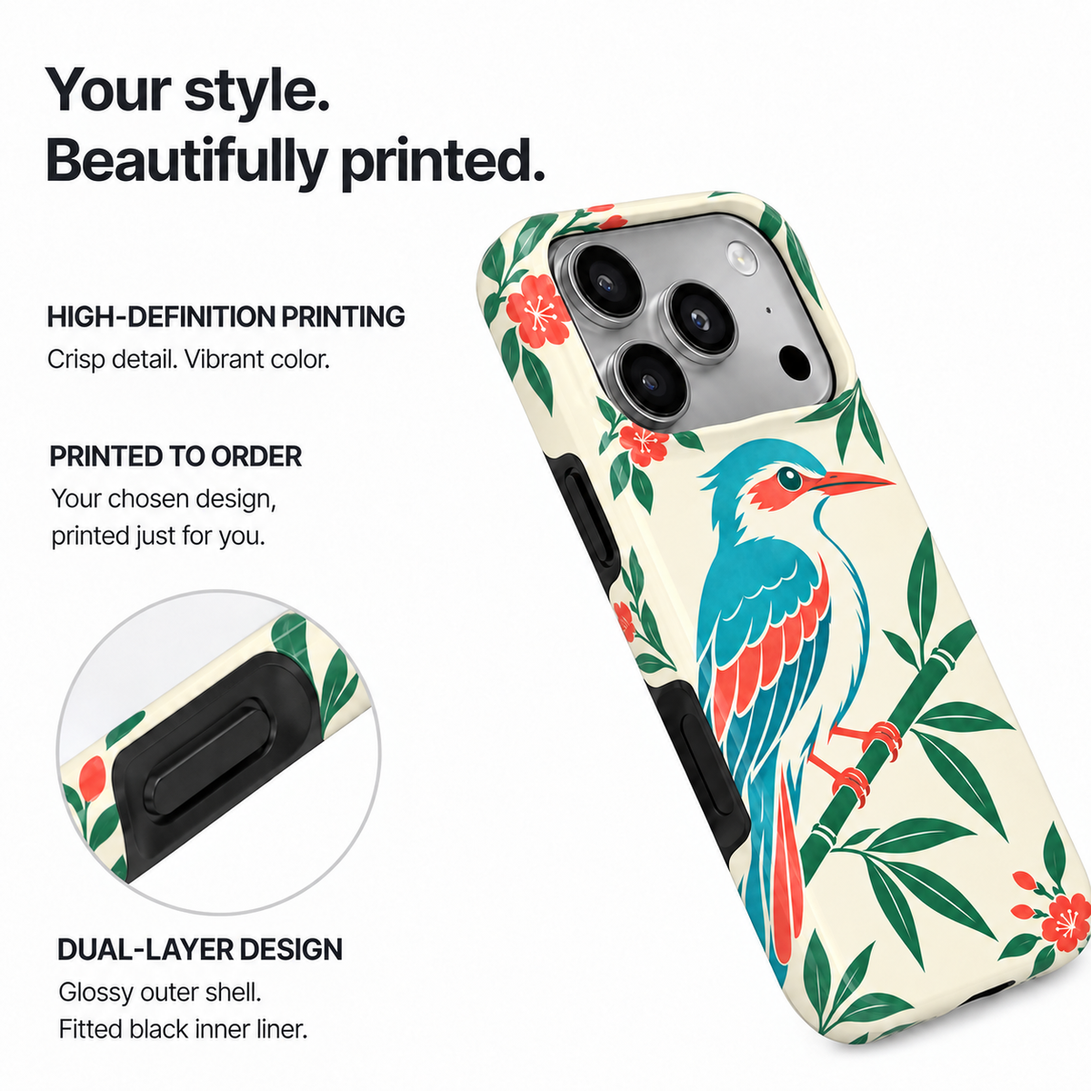 Bamboo Bird | Botanical Mahjong Phone Case — view 8