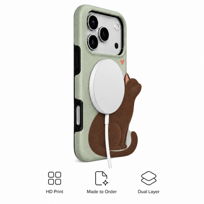 Black Cat Heart A Phone Case — view 3