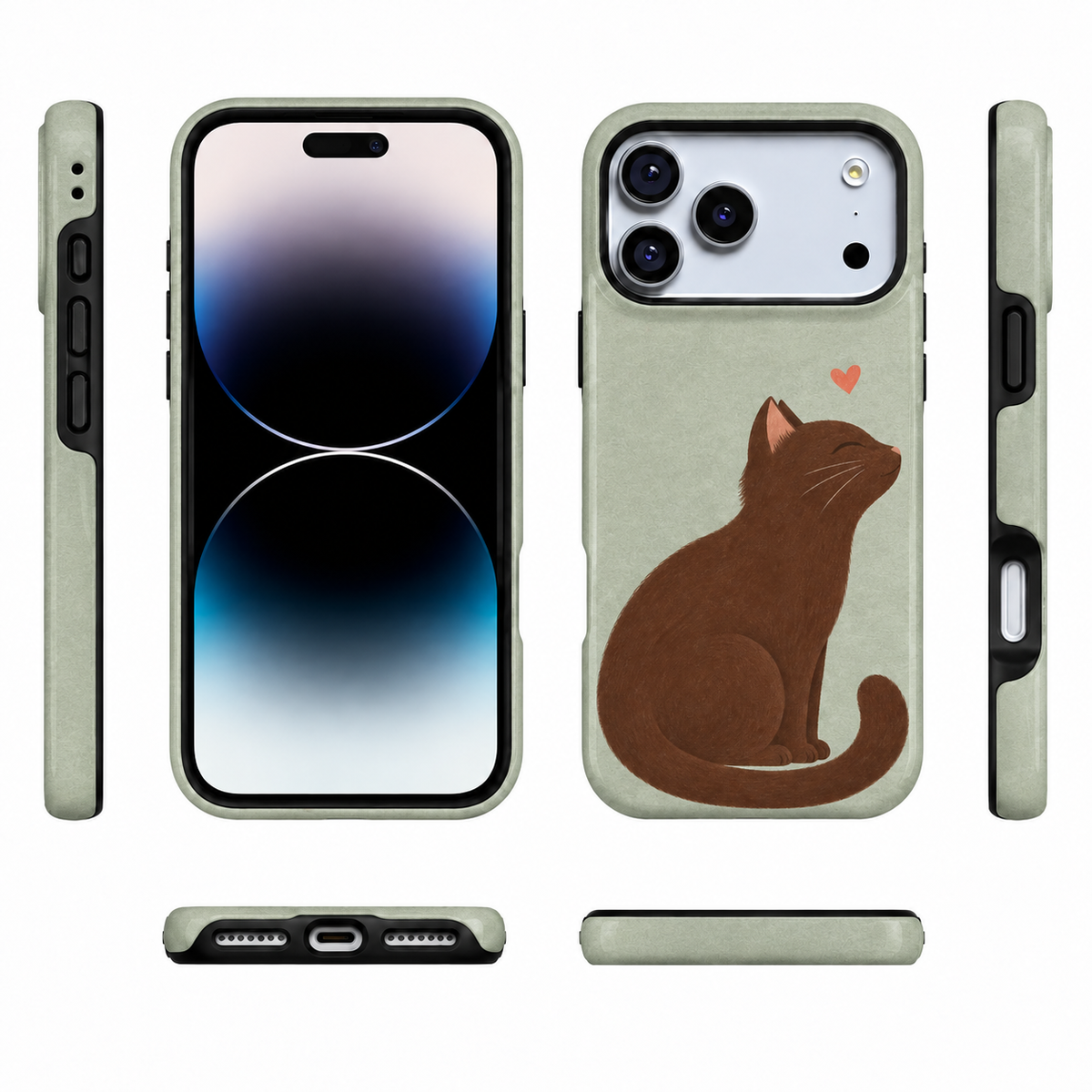 Black Cat Heart A Phone Case — view 5