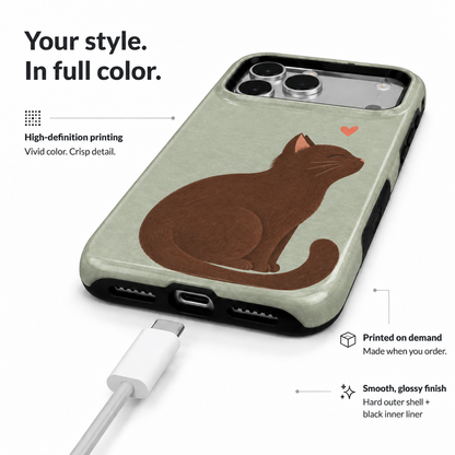 Black Cat Heart A Phone Case — view 6