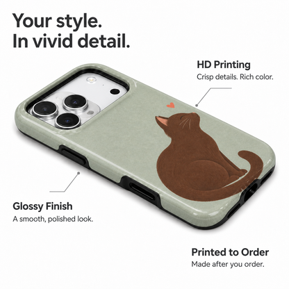 Black Cat Heart A Phone Case — view 7