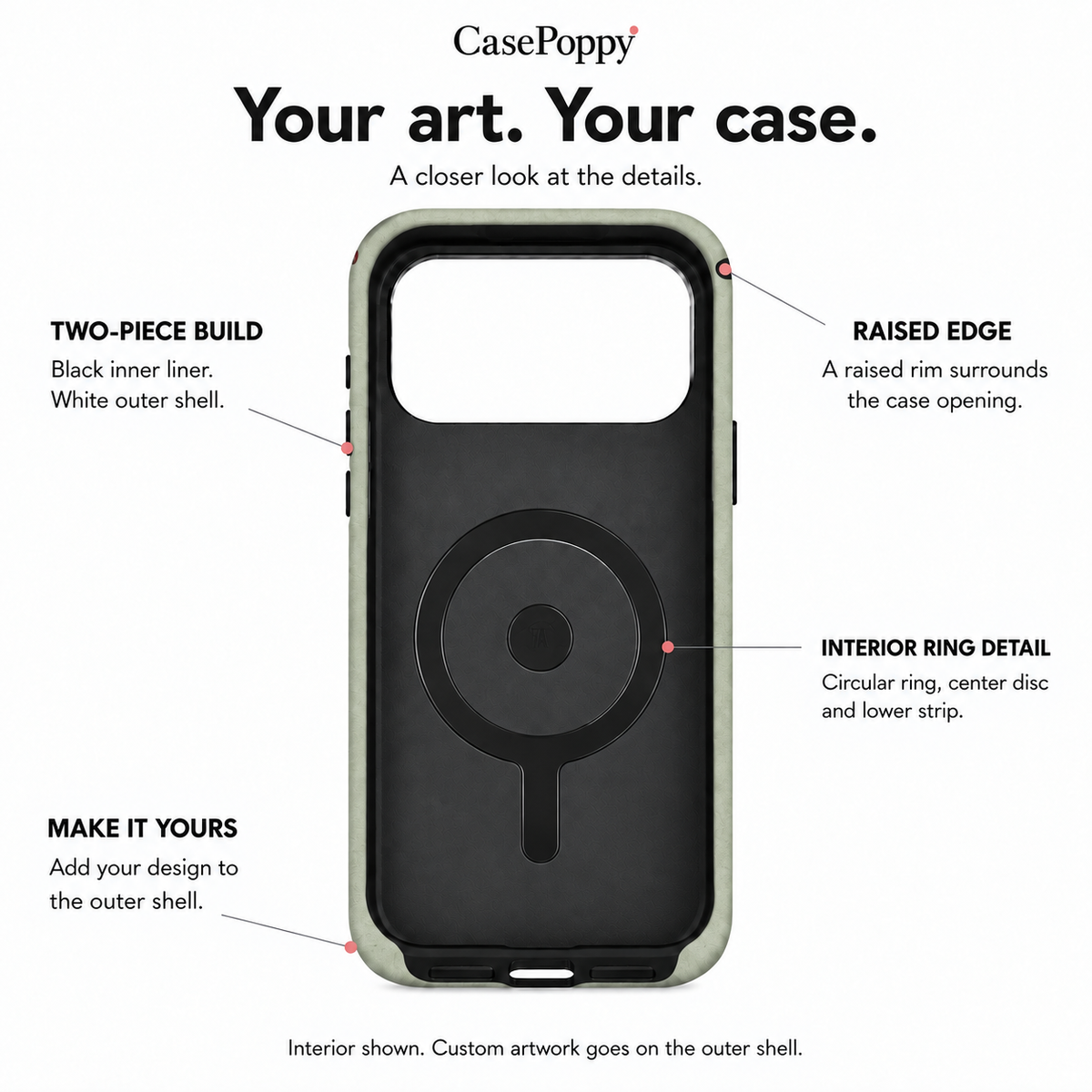 Black Cat Heart A Phone Case — view 10