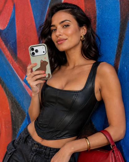 Black Cat Heart A Phone Case — view 11