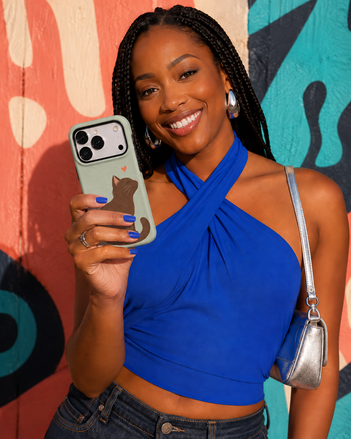 Black Cat Heart A Phone Case — view 13