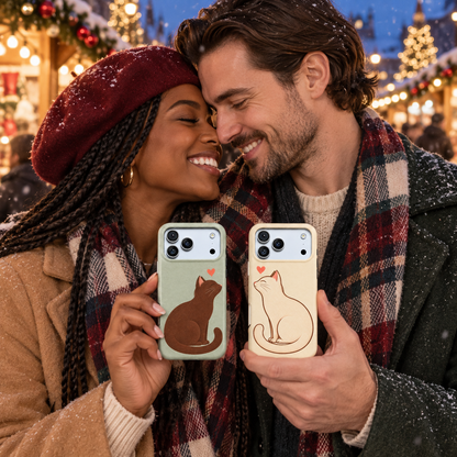 Black Cat Heart A Phone Case — view 17