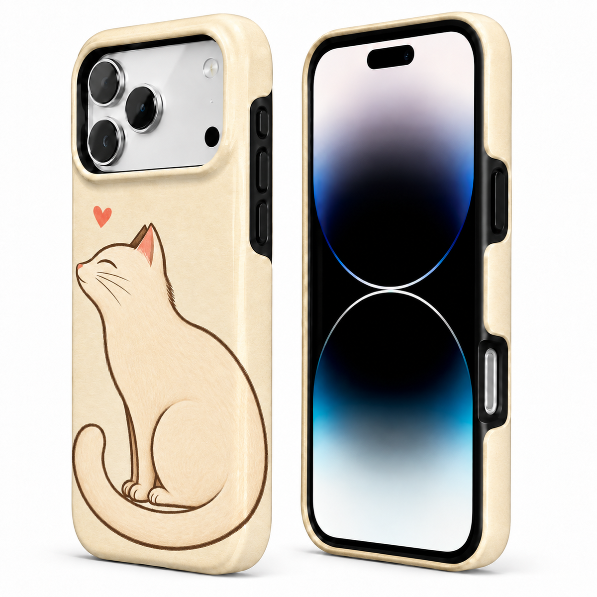 Black Cat Heart B Phone Case — view 2
