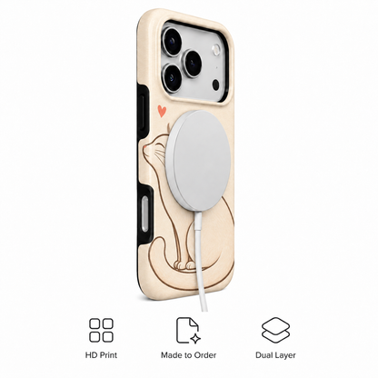 Black Cat Heart B Phone Case — view 3