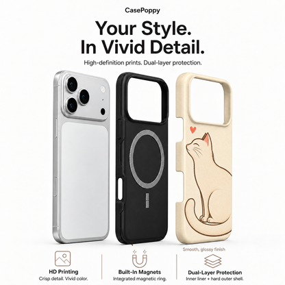 Black Cat Heart B Phone Case — view 4