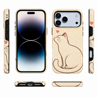 Black Cat Heart B Phone Case — view 5